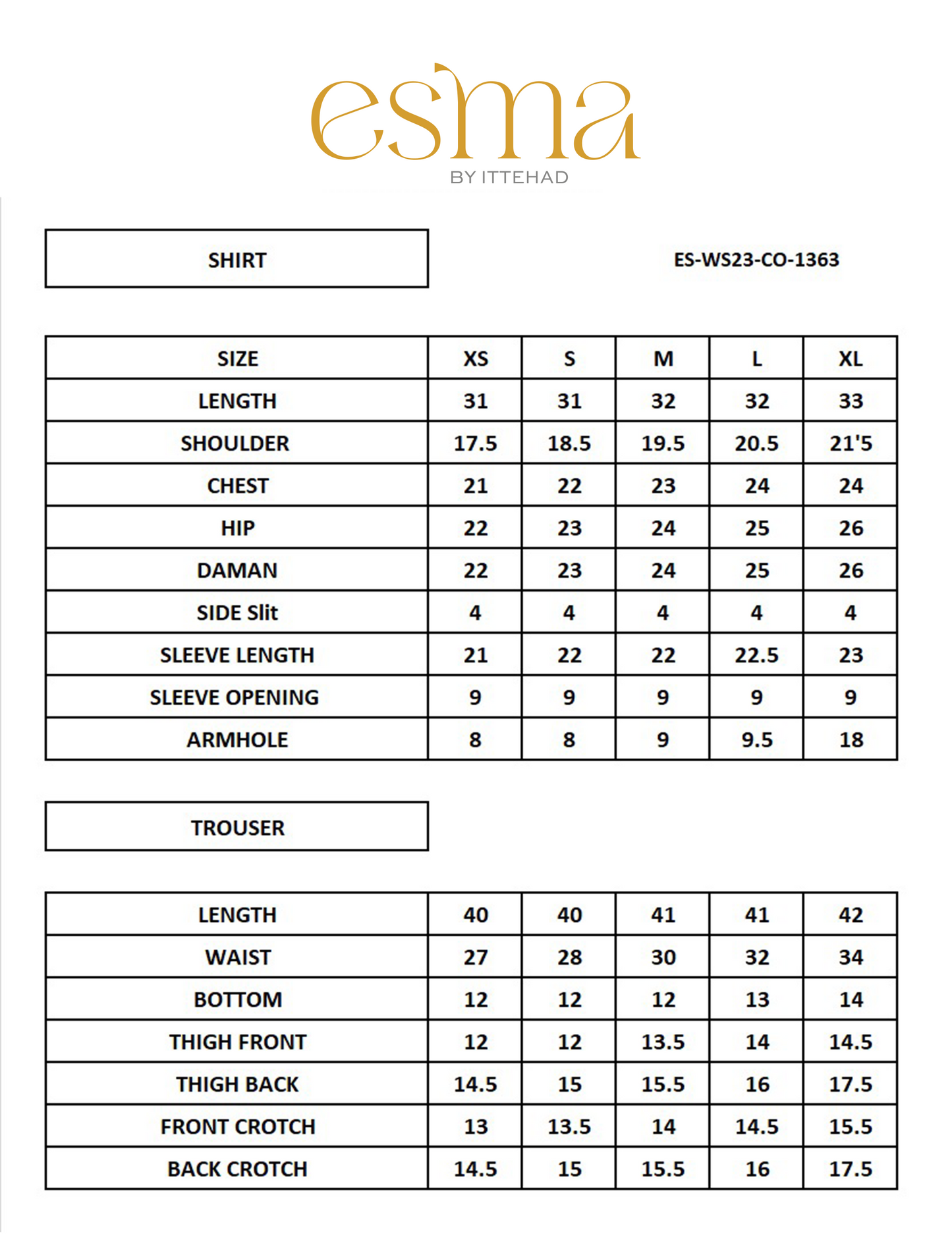 CO-1363 | 2 PC Stitched